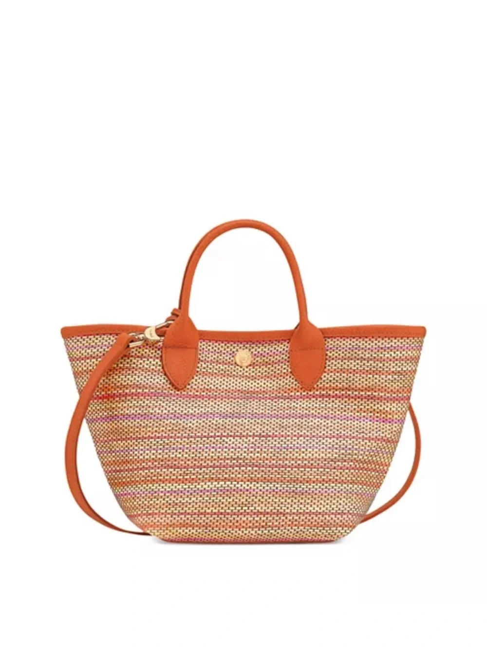 Longchamp Le pliage Panier Rainbow Orange Basket Bag Brand New